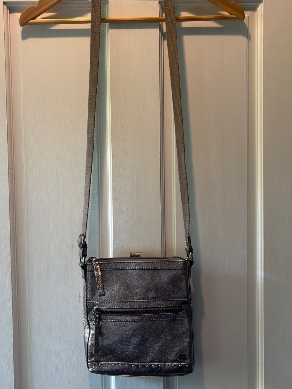 The Sak Metallic Pewter Crossbody Bag - Picture 3 of 5